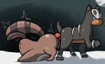 anal anal_knotting anal_penetration animal_genitalia anus balls blush bodily_fluids brown_body brown_fur butt canid canine darkened_genitalia digital_media_(artwork) duo erection feral feral_on_feral forced fur generation_2_pokemon genital_fluids genitals hi_res houndour interspecies knot knotting male male/male male_penetrated male_penetrating male_penetrating_male mammal micropenis nintendo outside penetration penile penile_penetration penis pokemon pokemon_(species) predator/prey predator_penetrating_prey puffy_anus rape rapistwerewolf sentret sex small_penis snow son_(lore) tail winter