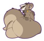 alpha_channel anthro balls big_balls big_butt big_tail butt digital_media_(artwork) ear_piercing eyewear genitals hand_on_shoulder hi_res horn huge_balls huge_butt huge_tail kobold looking_back male mythological_creature mythology nude outline piercing purple_eyes purple_outline scafen_(artist) scalie scarf_(scafen) simple_background solo tail thick_tail thick_thighs