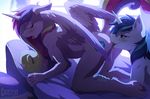  2017 anthro anthrofied blush cutie_mark duo equine feathered_wings feathers female friendship_is_magic fur hair hioshiru hooves horn long_hair male male/female mammal multicolored_hair my_little_pony nude open_mouth oral princess_cadance_(mlp) sex shining_armor_(mlp) sweat underhoof unicorn winged_unicorn wings 