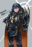 absurdres armor blue_armor blue_eyes blue_hair cape fire_emblem fire_emblem:_kakusei fire_emblem_heroes flat_chest gloves highres kohiu long_hair looking_at_viewer lucina shield smile solo tiara white_background 