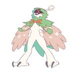  2016 ambiguous_gender anthro avian beak decidueye feathers featureless_crotch front_view hands_on_hips hi_res nintendo open_mouth pok&eacute;mon ponacho pose pseudo_clothing semi-anthro simple_background smile smug solo spread_legs spreading standing tail_feathers video_games 