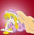  akazukin_chacha blonde_hair hat magical_princess open_eyes pajamas sheet 