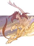  brown_eyes brown_hair equine feathered_wings feathers female feral hair hooves mammal pegasus solo wings zummeng 