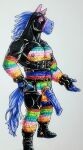 abs accessory animate_inanimate anthro balls biceps big_penis blue_nipples blue_penis boots butt clothing cock_ring equid equine erection fingerless_gloves footwear foxfurries fur genitals gloves grin hand_on_hip handwear hi_res horse hybrid jewelry leather leather_boots leather_clothing leather_footwear leather_mask lgbt_pride lgbt_pride_month living_pinata looking_at_viewer male mammal manly mask medial_ring multicolored_body multicolored_fur muscular muscular_legs nipple_piercing nipples pecs penis penis_accessory penis_jewelry piercing pinata pride_colors rainbow_balls rainbow_body rainbow_fur shoes side_view smile solo wristband