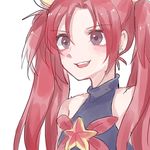  1girl alternate_costume alternate_hair_color alternate_hairstyle bare_shoulders jinx_(league_of_legends) league_of_legends long_hair magical_girl red_bow red_bowtie red_eyes red_hair star_guardian_jinx tied_hair twintails very_long_hair 