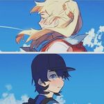  1boy 1girl black_hair blonde_hair couple hat lillie_(pokemon) male_protagonist_(pokemon_sm) pokemon pokemon_(game) pokemon_sm ponytail tagme you_(pokemon_sm) 