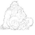 anal anal_fingering anal_penetration anus big_penis bottomless butt clothed clothing duo ear_piercing feet fingering fingernails foreskin generation_3_pokemon genitals hi_res holding_penis huge_penis imminent_sex licking licking_lips male male/male musclegut muscular nails nintendo otter_tail pandottermon penetration penis piercing pokemon pokemon_(species) size_difference slaking thick_fingers toenails toes tongue tongue_out topwear topwear_only