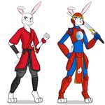  armor clothing fuze lagomorph male mammal melee_weapon rabbit super_turbo_atomic_ninja_rabbit sword weapon 