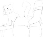  2019 anal anal_fisting anal_penetration anthro bent_ocver butt cartoon_network cat digital_media_(artwork) duo feline female fisting half-closed_eyes looking_at_viewer looking_back male male/female mammal nicole_watterson nude penetration pussy richard_watterson simple_background solo_focus the_amazing_world_of_gumball thick_thighs white_background wide_hips zambs 