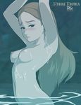  1girl blonde_hair blush breasts breath_of_the_wild embarrassed female green_eyes long_hair nude princess_zelda solo tagme the_legend_of_zelda wet 