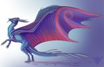  claws dragon feral galidor-dragon gradient_background horn membranous_wings simple_background solo wings 