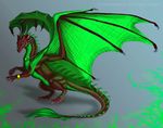  dragon feral galidor-dragon green_eyes grey_background horn membranous_wings scalie simple_background spines western_dragon wings 