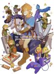  3girls 6+boys anniversary bandaged_wrist bandages bandana bandana_around_neck belt blonde_hair blue_eyes blue_tunic blue_vest bomb boots bow_(weapon) brown_belt brown_boots brown_pants brown_sleeves champion&#039;s_tunic_(zelda) commentary_request controller cross dark-skinned_female dark_skin earrings egg explosive fairy famicom famicom_gamepad fi_(zelda) fold-over_boots game_boy game_console game_controller gamecube gamecube_controller green_hat green_tunic hair_tie handheld_game_console harp hat heart highres holding holding_bow_(weapon) holding_instrument holding_mask holding_shield holding_sword holding_weapon instrument jewelry key latin_cross layered_sleeves link long_sleeves looking_at_viewer majora_(entity) maruta_maruta mask master_sword midna multiple_boys multiple_girls music nintendo_64 nintendo_64_controller nintendo_switch ocarina open_clothes open_vest pants pixel_heart playing_instrument pointy_ears ponytail purple_shirt red_bandana riding rupee_(zelda) sheikah_slate shield shield_on_back shirt short_hair short_hair_with_long_locks short_over_long_sleeves short_ponytail short_sleeves shoulder_belt simple_background sitting sleeveless sleeveless_shirt sword sword_on_back tatl tetra the_legend_of_zelda the_legend_of_zelda:_breath_of_the_wild the_legend_of_zelda:_link&#039;s_awakening the_legend_of_zelda:_majora&#039;s_mask the_legend_of_zelda:_skyward_sword the_legend_of_zelda:_the_wind_waker the_legend_of_zelda_(nes) toon_link tunic vest weapon weapon_on_back white_background white_pants wii wii_remote wolf wolf_link young_link 