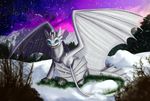  blue_eyes days detailed_background dragon fan_character galidor-dragon how_to_train_your_dragon night_fury outside sitting smile snow snowing 