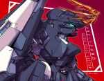  advance_of_zeta advance_of_zeta_re-boot artist_name character_name commentary from_side glowing glowing_eye green_eyes gundam highres jackoonz mecha mecha_focus mobile_suit no_humans red_background robot science_fiction solo tr-6_woundwort upper_body 