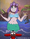  1girl breasts cala_maria_(cuphead) cuphead_(game) mermaid monster_girl 