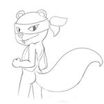  anthro buckteeth butt clothing digital_drawing_(artwork) digital_media_(artwork) flying_squirrel greyscale happy_tree_friends hi_res jerseydevil looking_at_viewer looking_back male mammal mask monochrome nude rear_view rodent simple_background solo splendid squirrel standing teeth undressing 