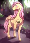  2017 blush cutie_mark dankflank equine feathered_wings feathers female feral fluttershy_(mlp) friendship_is_magic hair hi_res hooves long_hair mammal my_little_pony pegasus pink_hair smile water wings 