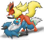 bodily_fluids canid canine cum cumshot digitalfox duo eeveelution ejaculation feral flareon fox from_behind_position generation_1_pokemon genital_fluids hi_res jackeon93 knotting male male/male mammal masturbation mounting nintendo pokemon pokemon_(species) raised_hips sex spread_legs spreading srfx18 zatch_(sirfox)