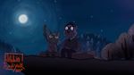  0 2017 angus_(nitw) animated anthro bear better_version_at_source black_fur boots brown_fur cat cliff cliff_side clothing constellation constellations cute eyewear fedora feline footwear forest full_moon fur glasses grass hat jibbin_kodiyak log mae_(nitw) mammal moon necktie night night_in_the_woods pants pat pat_on_the_back pointing rotating_shot shirt smile star sweater tower tree watermark whiskers wood 