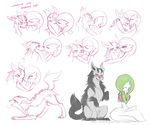  ambiguous_gender canine craymin duo english_text feral french_kissing gardevoir hypnosis kissing mammal mightyena mind_control monochrome nintendo panting pok&eacute;mon simple_background text tongue video_games white_background 