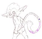  alvaro anthro briefs bulge clothing digital_drawing_(artwork) digital_media_(artwork) fan_character furfit league_of_legends line_art long_tail looking_at_viewer looking_back male mammal raised_tail rear_view riot_games smile solo spot_color tail_ring teasing underwear underwear_pull video_games yordle 