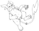  barefoot better_version_at_source bite black_and_white briefs bulge clothed clothing digital_drawing_(artwork) digital_media_(artwork) lying male mammal monochrome nintendo on_back pok&eacute;mon raichu rodent scarf semi-anthro slightly_chubby solo tail_ring tenchi-outsuno topless underwear video_games 