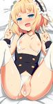  9law absurdres after_sex aqua_eyes bad_revision bar_censor blonde_hair blush breasts censored cum cum_in_pussy double_v fleur_de_lapin_uniform gochuumon_wa_usagi_desu_ka? heart heart-shaped_pupils highres kirima_sharo looking_at_viewer maid maid_headdress md5_mismatch nipples open_mouth panties panties_aside pointless_censoring pussy short_hair small_breasts solo symbol-shaped_pupils thighhighs underwear v wavy_mouth white_legwear white_panties 