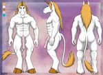  2016 5_fingers abs anatomically_correct anatomically_correct_penis animal_genitalia animal_penis anthro balls biceps biped blue_eyes brown_hooves brown_horn charles_wark cloven_hooves color_swatch digital_media_(artwork) elbestia equine equine_penis eyebrows front_view fur hair hooves horn humanoid_hands inner_ear_fluff long_hair long_penis looking_at_viewer male mammal medial_ring model_sheet multiple_angles muscular muscular_male nipples nude orange_hair pecs penis pepsi_(fa) pink_balls pink_nipples pink_penis purple_background rear_view serratus side_view signature simple_background snout solo standing tail_tuft textured_background tuft unicorn unicorn_horn vein veiny_penis white_fur white_tail 