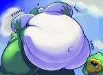 anthro bakertheskunk belly_overhang duo hi_res inflatingskunk koopa male male/male mario_bros nintendo obese overweight scalie yoshi yoshi_(character)