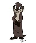  4_fingers 4_toes anthro brown_fur fur mammal mustelid otter simple_background standing toes whiskers xylious 