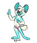  3_toes 4_fingers anthro blue_fur briefs brown_nose canine clothing coyote fur male mammal open_mouth solo standing toes underwear white_fur xylious 