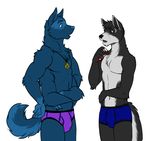  anthro briefs canine clothing holly_marie_ogburn husky717 jewelry male male/male mammal multi_arm multi_limb necklace pendant simple_background underwear 