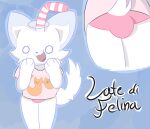 absurd_res anthro bulge close_up_panel clothing demmy digital_media_(artwork) domestic_cat drinking_straw english_text eyes felid feline felis fur hand_on_face hi_res male mammal object_in_head open_mouth paws shirt signature simple_background solo tail text topwear tuft underwear white_body white_fur witz_(late_di_felina)