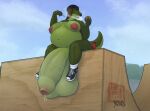 absurd_res alligator alligatorid andrea_(deminothedragon) anthro balls beanie belly beverage_can big_balls big_belly big_breasts big_nipples big_penis bodily_fluids breasts burger clothing crocodilian demon drugs exhibitionism food footwear footwear_only foreskin genital_fluids genitals gmad gynomorph half-pipe hat headgear headwear hi_res horn huge_balls huge_nipples huge_penis hybrid hyper hyper_balls hyper_genitalia hyper_penis intersex jewelry marijuana mostly_nude necklace nipples obese obese_intersex outdoor_nudity outside overweight overweight_intersex penis precum red_eyes reptile scalie shoes shoes_only smoke sneakers solo substance_intoxication vein weed_pen
