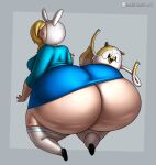 2025 absurd_res adopted_(lore) adoptive_sibling_(lore) adoptive_sister_(lore) adoptive_sisters_(lore) adventure_time anthro big_breasts big_butt breasts butt cake_the_cat cartoon_network cellulite clothed clothing domestic_cat duo felid feline felis female female/female fionna_the_human hi_res huge_breasts huge_butt human hyper hyper_butt imminent_butt_slap legwear long_arms looking_at_another looking_back looking_back_at_another mammal orangejuicemann pantsless signature thigh_highs white_clothing white_legwear white_thigh_highs