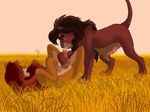  alaitallon cum cum_on_tongue disney erection eyes_closed feral gay kovu lying male nude on_back open_mouth oral oral_sex outside penis precum sex simba sky the_lion_king tongue 