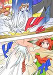 battle bisharp china_dress chinese_clothes comic commentary_request crossover dress gen_4_pokemon gen_5_pokemon highres hong_meiling infernape noel_(noel-gunso) pokemon pokemon_(creature) shiny_pokemon touhou translated 