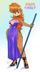 2024 anthro archie_comics belt bracelet breasts brown_body brown_fur chipmunk clothing dress ear_piercing eyebrows eyelashes female footwear fur glistening glistening_body glistening_breasts ground_squirrel hair hand_on_hip hi_res high_heeled_sandals high_heels jamoart jewelry long_hair mammal nami_(one_piece) navel one_piece orange_hair piercing purple_clothing purple_dress rodent sally_acorn sandals sciurid sega shoes smile solo sonic_the_hedgehog_(archie) sonic_the_hedgehog_(comics) sonic_the_hedgehog_(series) tan_body tan_fur thick_thighs wide_hips