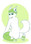  ambiguous_gender apollo_caelum beanie butt cat-boots claws clothing earthbound_(series) furgonomics gieeg girly giygas green_theme hat hindpaw kneeling legwear mammal nintendo pawpads paws sitting socks stirrup_socks stockings tagme thigh_socks toe_claws video_games wariza 