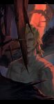  1boy blonde_hair chinese_commentary closed_mouth collared_shirt commentary_request dion_lesage dragon dragon_wings earrings eyelashes final_fantasy final_fantasy_xvi highres jewelry looking_ahead male_focus one_eye_covered open_collar orange_eyes parted_bangs parted_hair piercing shirt solo upper_body wengc_imm white_shirt wings 