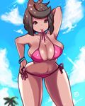  1girl bikini character_request female_protagonist_(pokemon_sm) nintendo pokemon solo tagme 
