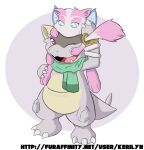 2022 accessory celes_nyx face_squish female female/female fluffy fluffy_tail furgonomics generation_1_pokemon hi_res insect_wings jewelry kangaskhan kerilyn legendary_pokemon mew_(pokemon) nintendo pokemon pokemon_(species) pouch_(anatomy) purple_eyes ring romantic romantic_couple scarf simple_background sitting_on_another smile solo squish tail tail_accessory tail_jewelry tail_ring teal_eyes wings