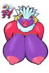 anthro bedroom_eyes big_breasts blonde_hair breasts bust_portrait cleavage clothed clothing colored_sketch digital_media_(artwork) ear_piercing ear_ring female fossil_pokemon fusion generation_1_pokemon generation_6_pokemon hair hi_res jynx lip_gloss lips looking_at_viewer markings mature_female mole_(marking) narrowed_eyes nintendo overweight piercing pokemon pokemon_(species) pokemon_fusion pokemon_infinite_fusion portrait ring_piercing seductive simple_background sketch slimey_art solo thick_lips tyrantrum