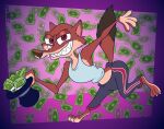  alternate_version_at_paywall anthro bottomwear brown_body brown_eyes brown_fur claws clothing digital_drawing_(artwork) digital_media_(artwork) dipstick_tail disney duke_weaselton fangs fur gavanzude hat headgear headwear hi_res male mammal markings money money_rain mustelid musteline pants raised_tail sharp_teeth shirt signature smug solo sweatpants tail tail_markings tan_markings tank_top teeth top_hat topwear true_musteline weasel zootopia 
