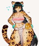 2025 alternate_species anthro bandeau big_breasts black_hair bottomwear breasts brown_eyes chel_(the_road_to_el_dorado) clothed clothing digital_drawing_(artwork) digital_media_(artwork) dreamworks ear_piercing felid female female_anthro fredek666 front_view fur furrification glistening glistening_breasts hair hand_on_hip heart_symbol hi_res holding_object inner_ear_fluff jaguar loincloth long_hair looking_at_viewer mammal markings midriff navel pantherine piercing portrait solo spots spotted_body spotted_fur tan_body tan_fur the_road_to_el_dorado thick_thighs three-quarter_portrait topwear tuft whiskers white_whiskers wide_hips