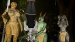 anthro big_breasts bound breasts canid canine female fox group hi_res joker0 leo_(atoastedorange) lizard_(petruz) male mammal nude nude_female reptile scalie snake snake_(petruz) trapped trio tropics upside_down white_body yellow_body