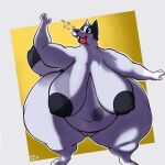 1:1 anthro areola australian_cattle_dog belly big_breasts bluey_(series) breasts canid canine canis cattledog chips_(food) dark_areola dark_nipples domestic_dog female food genitals herding_dog hi_res huge_breasts huge_hips huge_thighs hyper hyper_hips hyper_thighs lazy_dogg0 mammal mature_female pastoral_dog sagging_breasts slightly_chubby slightly_chubby_female solo thick_thighs tongue tongue_out trixie_heeler vulva wide_hips