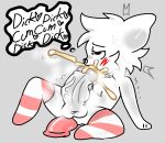 2025 anal anal_penetration anthro autofellatio balls big_balls big_penis blush bodily_fluids boy_kisser_(meme) clothed clothing cum cum_in_mouth cum_in_own_mouth cum_in_self cum_inside dialogue dildo dildo_in_ass dildo_insertion domestic_cat english_text erection felid feline felis fur genital_fluids genitals hi_res hornedcookieboy huge_penis humanoid_genitalia hyper hyper_genitalia hyper_penis inner_ear_fluff legwear legwear_only male mammal masturbation meme mostly_nude object_in_ass oral oral_masturbation penetration penile penile_masturbation penis sex_toy sex_toy_in_ass sex_toy_insertion silly_cat_(mauzymice) simple_background solo speech_bubble stockings stockings_only sweat text tuft tufted_fur vein veiny_penis white_body white_fur