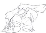 anthro bandolier belt bulge claws clothed clothing covering digimon digital_drawing_(artwork) digital_media_(artwork) duo erection erection_under_clothes ero_(character) eroborus fan_character gargomon hand_on_hip imminent_sex line_art long_ears looking_back male male/male mammal monochrome mouse naughty_face nintendo pants penis penis_outline pikachu pinned pok&eacute;mon rodent step_pose topless video_games wide_eyed 